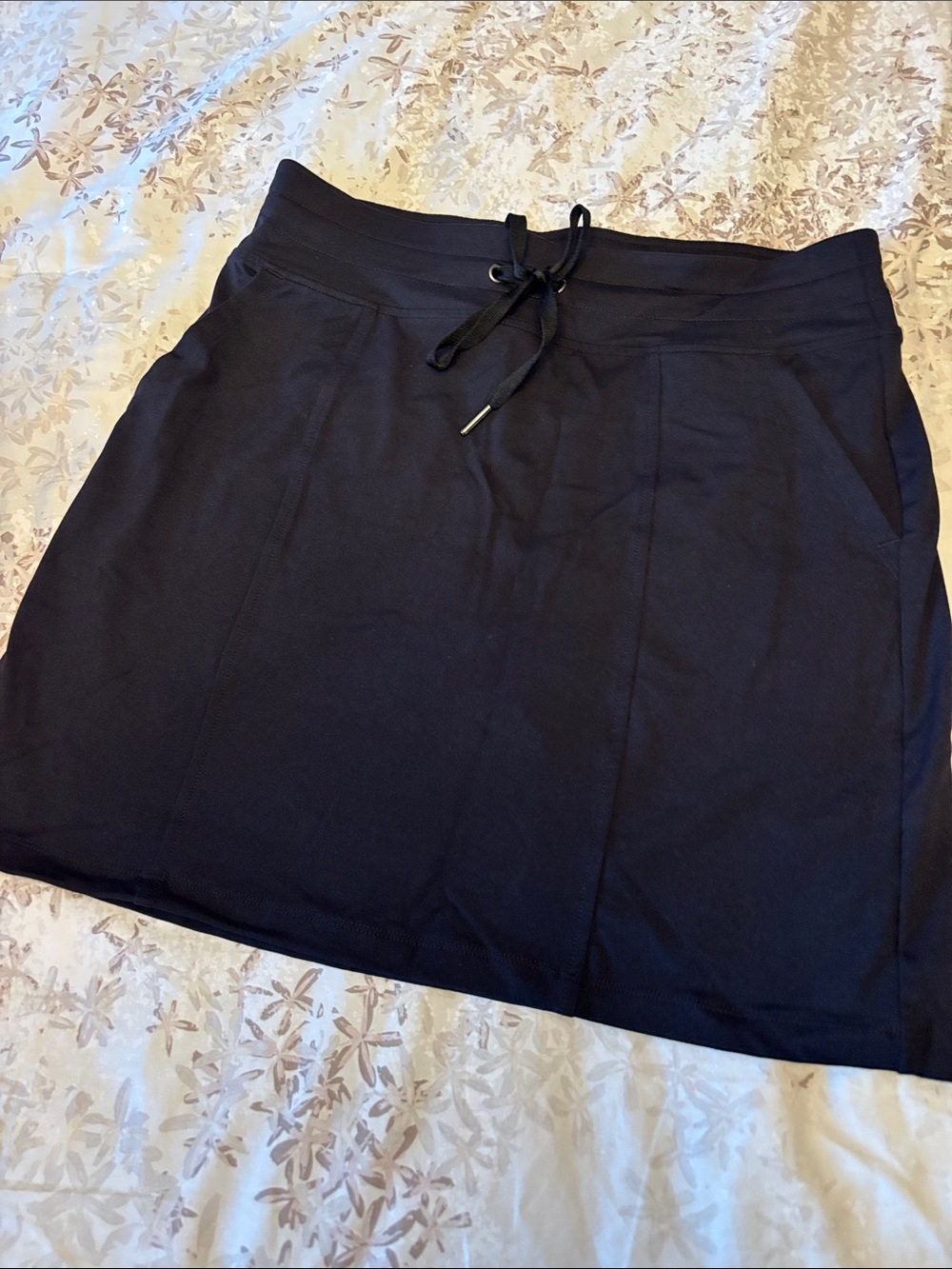 Women's Black A-Line Drawstring Skort